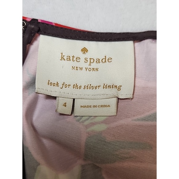 Kate Spade Rio Snap Dragon Peplum Floral Print Dress Size 4 NWOT Cocktail Pink‎ - Picture 8 of 12